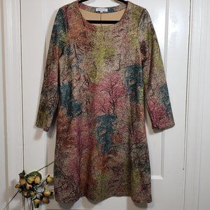 MISSLOOK Fall branches multi colored A-Line dress